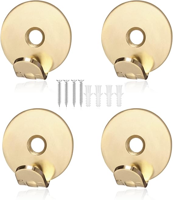 Heavy Duty Mirror Hooks, 4 Pcs Metal Wall Hanging Hook Kit with Screws