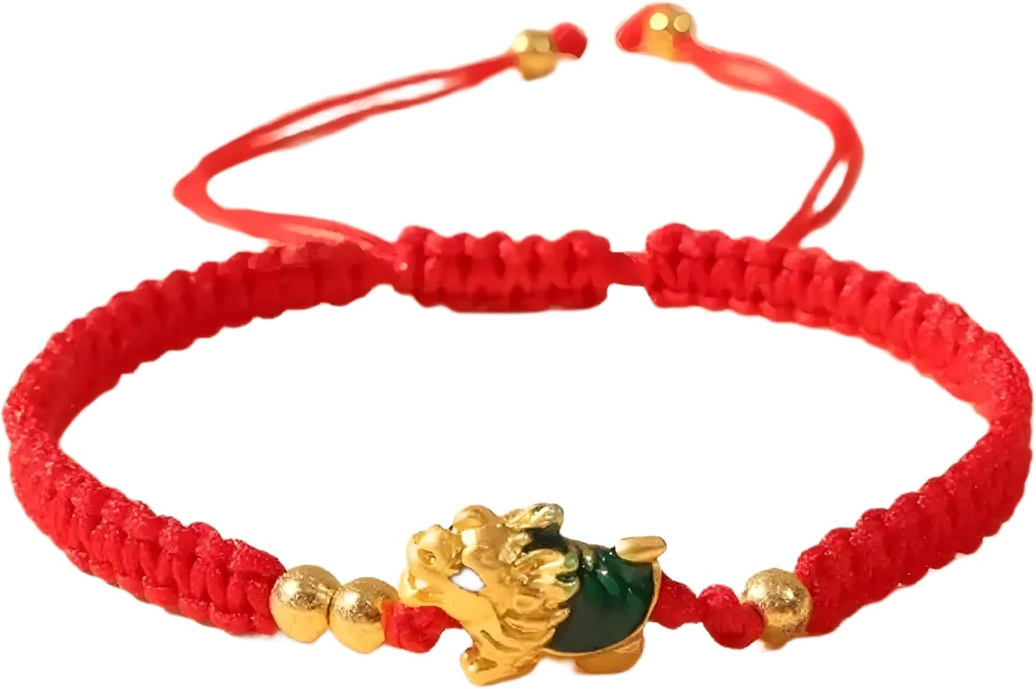 Chinese Dragon Turtle Year Bracelet Jade Pendant Year Lucky Red Rope Jewelry Accessories Zodiac Fortune Bracelet-NG35