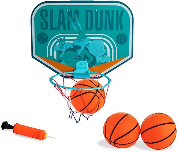 Looney Tunes Space Jam Over the Door Mini Basketball Hoop | Portable, Hangs Over Door or Fence, Indoor Sports Toy for Boys and Girls