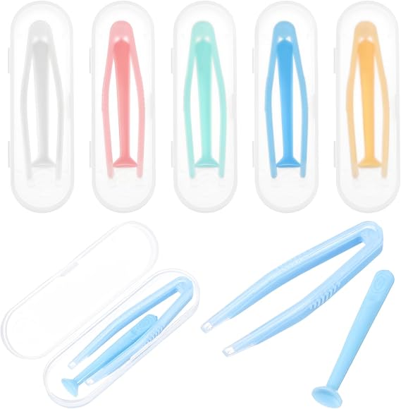 JJUNW 5Pcs Contact Lens Applicator Tool, Contacts Lens Remover Tools, Soft Contacts Len Removers Tools Portable Tweezers With Softs Tip, Eye Contact Remover Tool For Hard And Soft Lenses