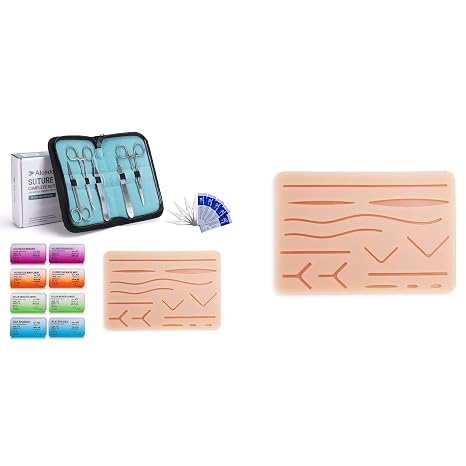 Alcedo Suture Practice Kit(32 Pieces)Include Regular Suturing Pad+Large Suture Pad-Perfect for Practice