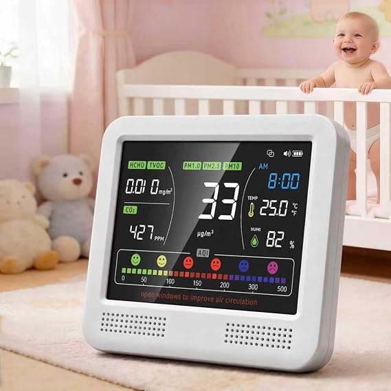 16-in-1 Indoor Air Quality Monitor with CO2 Detector and AQI Tester Meter