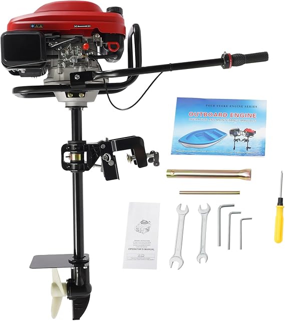 52CC 2 Stroke 2.5HP Outboard Motor Fishing Boat Engine Water Cooling CDI System 2000W 8500rpm Inflatable Fishing Boat Engine Manual Tilt for Fishing Aquaculture