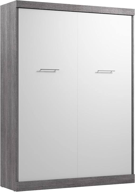 Bestar Queen Murphy Bed, Bark Grey & White, Nebula, 65W