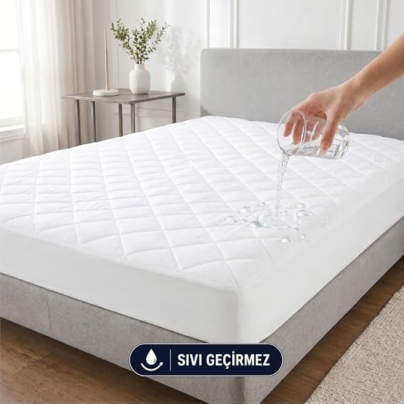 Formeya Adelya Mikrofiber Kapitone Fitted Full Kenar Su Sıvı Geçirmez Yatak Koruyucu Alez (90 x 190)
