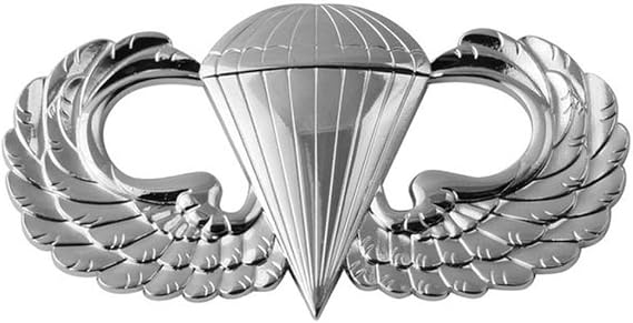 Parachutist Silver Metal Auto Emblem