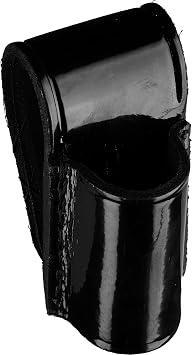 Shield Wallets Black Flashlight Holder with Snap Back Belt Slide, Open Top and Open Bottom Holster, Fits Duty Belts up to 2.25 Inch, Made in USA