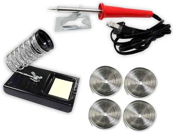 ToolUSA Soldering Kit Set | UL Approved Iron, Sturdy Stand & 4 Alloy Wires | Essential Tools for Electronics | Great For Basic Learning, Beginners & Pros