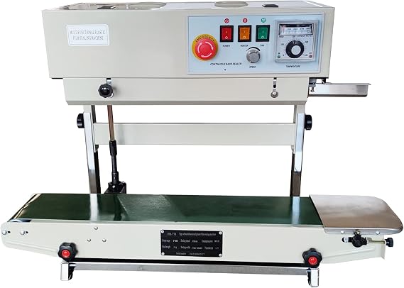 110V/60HZ Automatic Continuous Sealing Machine, FR770 Vertical Band Sealer for PVC Bag, Band Sealer Machine with Pointer Temperature Control