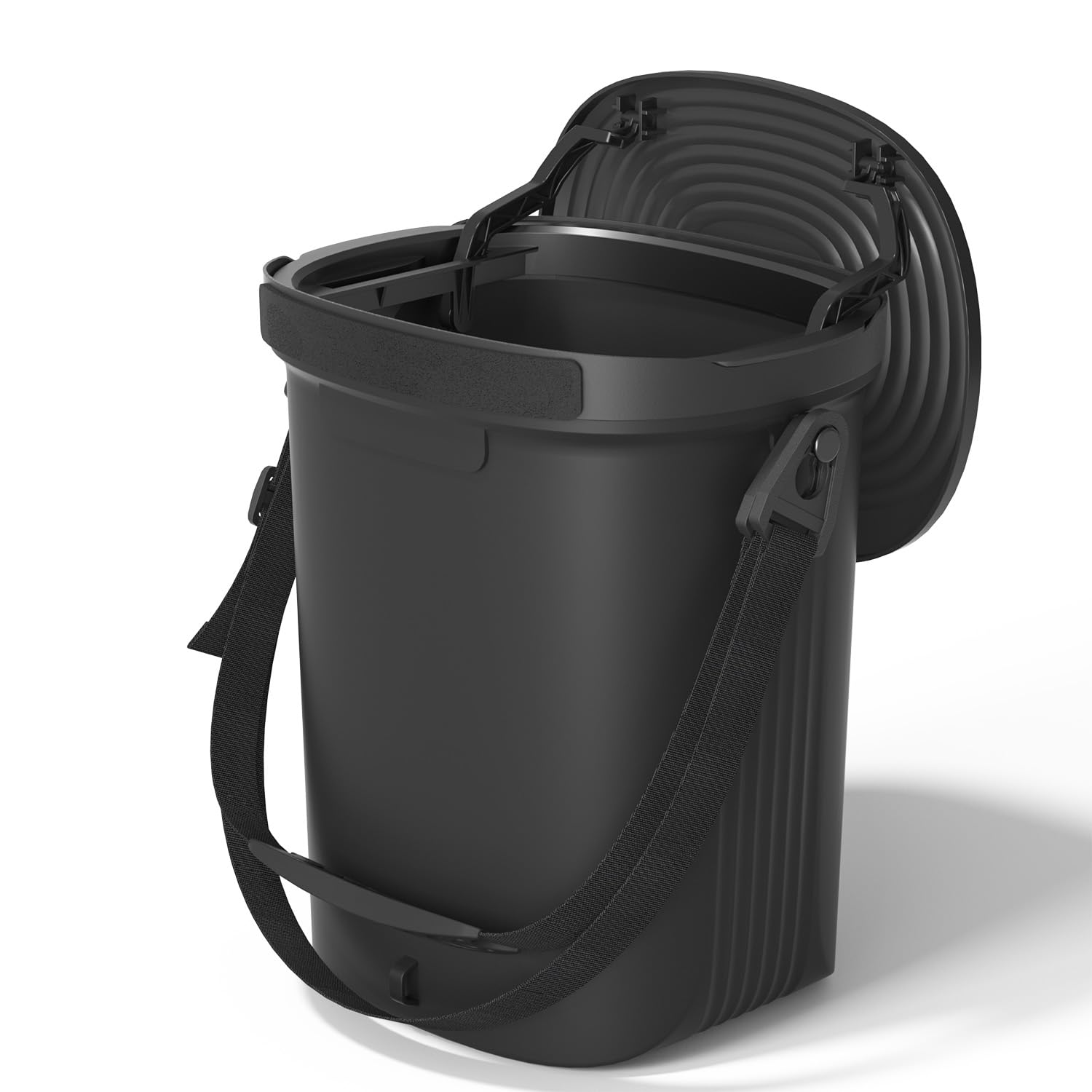 Garoopion Leakproof Car Trash Can, 7.2L Gallon Soft Silicone Hanging Garbage Can with Lid, Easy to Clean Vehicle Trash Bin, Suitable for Sedans, SUVs, MPVs & Trucks