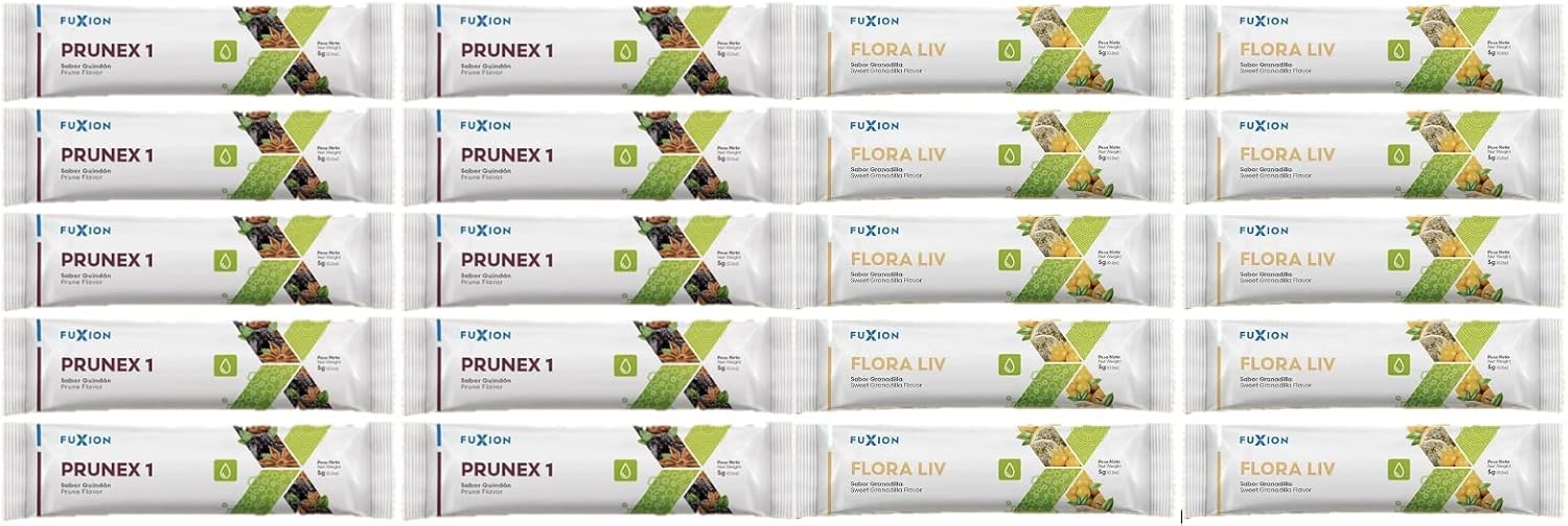 Fuxion PRUNEX1 and Flora LIV. PMAM Colon Defense and Cleanse. 10 SACHETS of PRUNEX and 10 SACHETS of Flora LIV