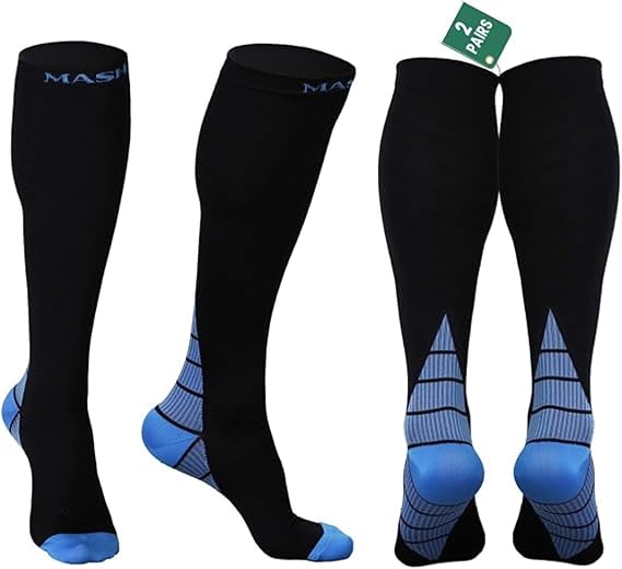 Compression Socks for Men & Women – Graduated Support Stockings for Travel, Flight, Running, Nurses, Pregnancy, Maternity, Sports, Calf & Ankle Circulation