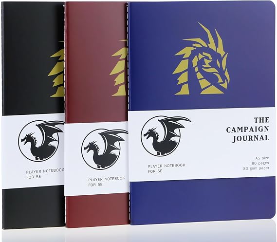 Mazeran Campaign Journal for Dungeons and Dragons 5e - A5 Softcover Notebook - DnD journal, DnD notebook, D&D 5e, Character journal (PACK OF 3)