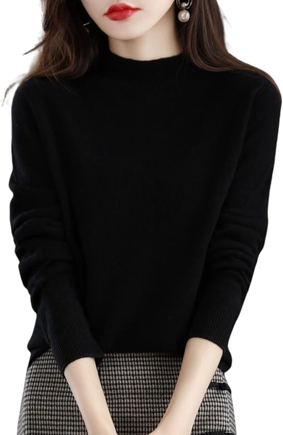 Cashmere Sweaters for Women, 100% Cashmere Long Sleeve Crew Neck Soft Warm Pullover Knit Jumpers