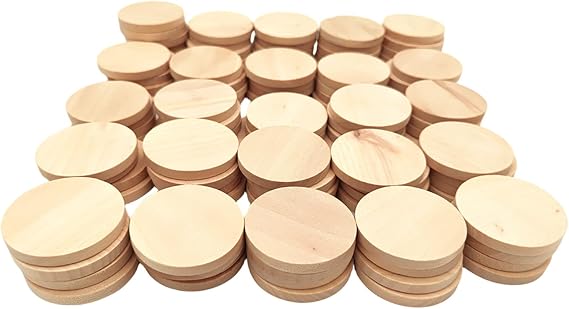 Natural Wood Slices Blank Round Wood Slices Unfinished Wood Circles Blank Wood Ornaments for Crafts 1.57 Inch 100 Pieces