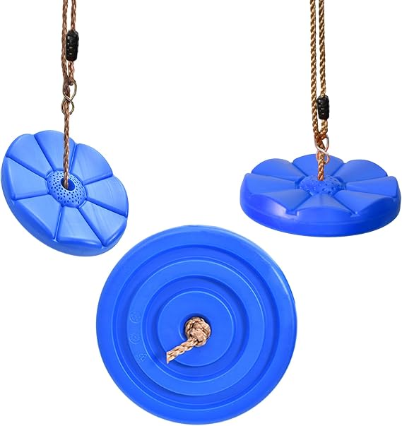 IFOYO Tree Swing Disc - 220lbs/100kg Steel Rope Heavy-Duty Round Swing Disc for Kids, Weatherproof Outdoor Swings Seat with Reinforced Stitching for Backyard/Playground (Ages 3-10, Blue)