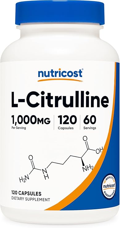 Nutricost L-Citrulline 500mg, 120 Capsules, 60 Servings