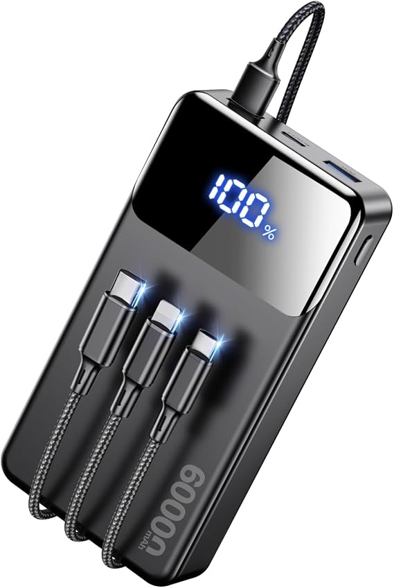 LILIO 60000mAh Portable Charger, 22.5W Fast Charging with 3 in 1 Cable