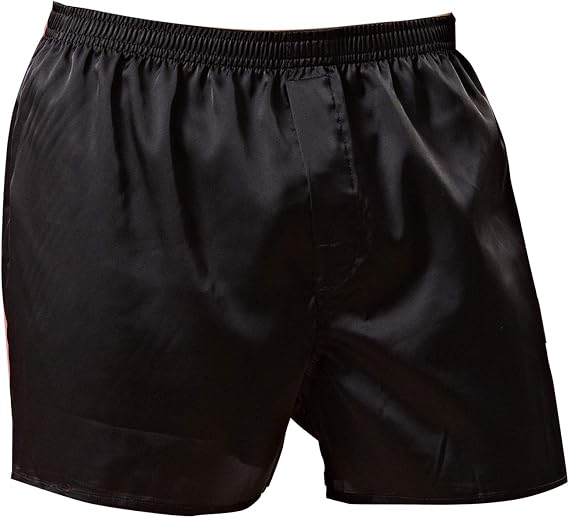 Mens Satin Silk Boxer Shorts - Silk Pajama Bottoms with Button Fly