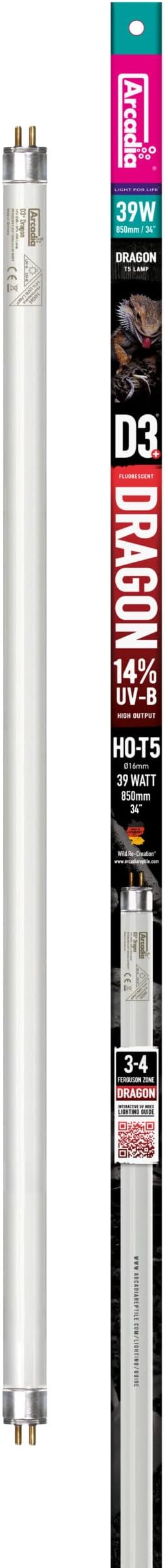 Arcadia D3 UVB Lamp - 39W - Dragon