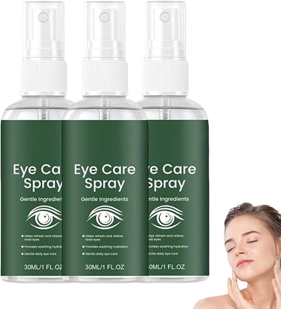 Lutein Eye Protection Spray, Dry Eye Spray, Eye Sprays for Dry Eyes, Eyes Refresh Mist, Gentle Ingredients with Lutein, Calendula & Vitamin E, Long Lasting Refreshing, Hydrating Eyes Care,30ml (3PC)