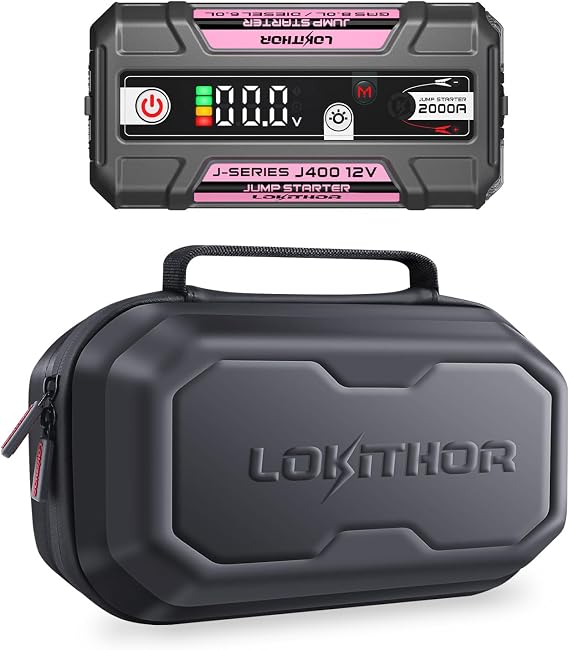 LOKITHOR J400O 2000A Jump Starter 12V Car Battery Booster Pack and J-Series Bag EVA Protection Case for J400/J401/J401X/J402 Lokithor Jump Starter