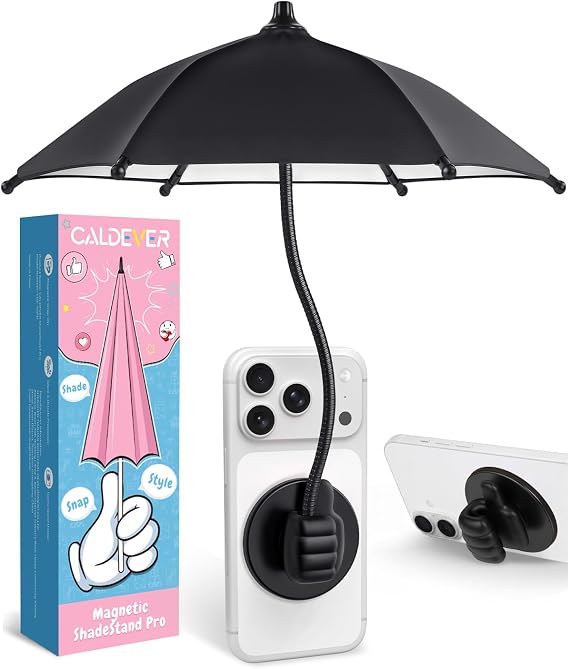 Phone Umbrella for Sun Shade Magnetic: Universal Thumbs Up Cell Phone SunShade Shield for iPhone UV Protection Anti-Glare for Pool Travel Beach Essentials Gifts for Fathers Day Men Teens Boys Women