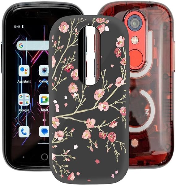 for Unihertz Jelly Star (3.00") Case, Soft Silicone Bumper Shell Black Flexible Rubber Phone Protective Cases TPU Cover for Unihertz Jelly Star - Pink Flower