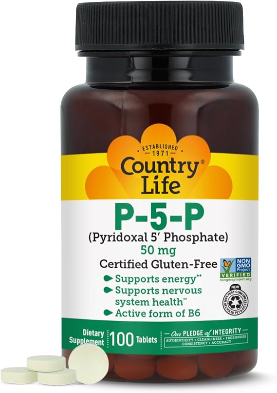 Country Life P-5-P Vitamin B6 50 mg, 100 Tablets