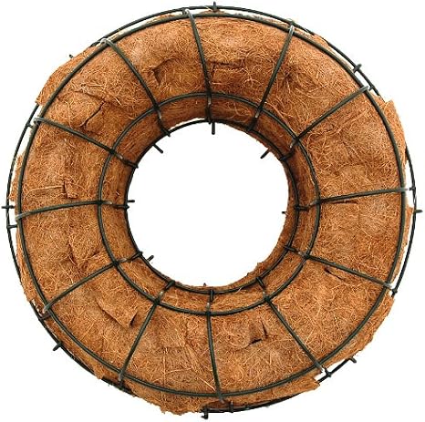 20" Living Wreath Wire Form with Coco Liner - 11" Inside Diameter