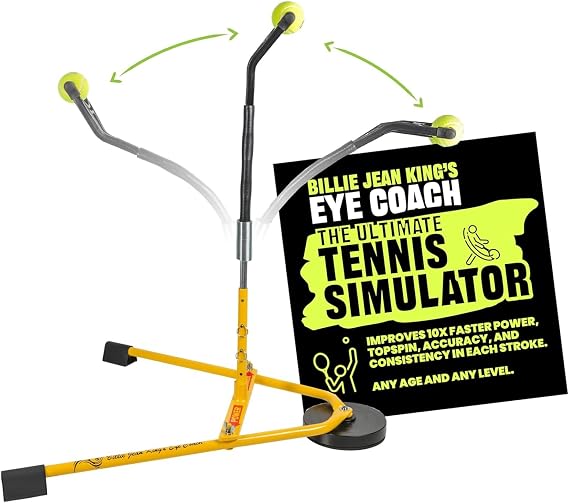 BILLIE JEAN KING'S Eye Coach Tennis Training Aid - Practice on a Moving Ball in Your Own Home, No Court Needed, No Ball Pickup - Junior, Pro, and Family Models, for Kids, Adults