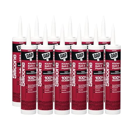 12 Pack of 10.1 oz Dap 8640 Silicone White 100% Silicone Kitchen & Bath Sealant