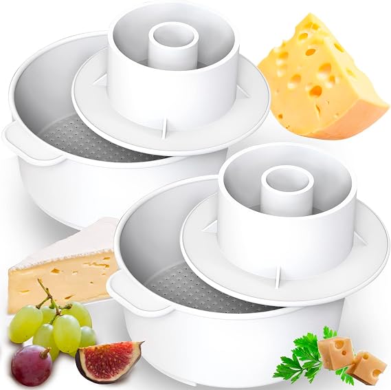 Cheese Mold Cheese Making Kit 2 pcs Cheesemaking Supplies Cheese Set for Press Paneer Maker Great for Semi-Soft and Semi-Hard Cheeses