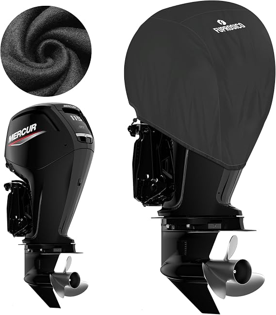 Motor Cover Custom Compatible with Mercury,Soft Lining,Black