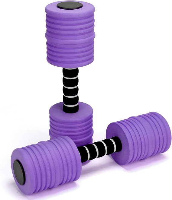 Aquatic Exercise Dumbbells, Water Weights for Pool Exercise, 2PACK EVA Foam Water Dumbbells for Youth Women Water Workouts, Swimming Training