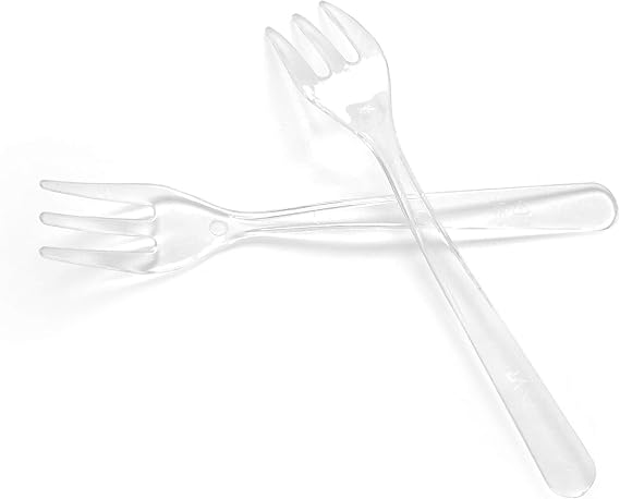 Zappy 100 Clear Plastic Mini Forks 3.5 inches Multicolor Mini Appetizer Forks Perfect for Dessert, Pickle, Cocktail, Oyster, Tastings and Events