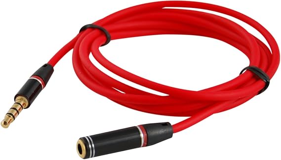 3.5 mm Stereo Audio Headphone Male to Female Extension Cable, Gold Plated Connectors (4 Feet)