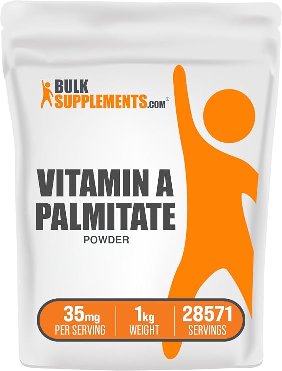 Vitamin A Palmitate Powder - as Retinol Palmitate, Vitamin A Supplement for Immune & Eye Support - Gluten Free, 35mg per Serving, 5kg (11 lbs) (Pack of 5)