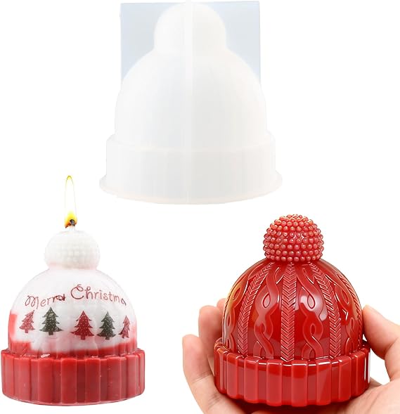 Christmas Hat Silicone Ornament Resin Mold Candle Molds