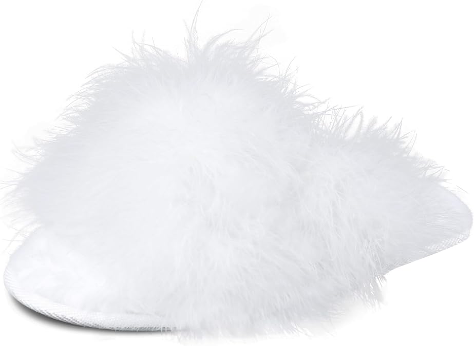 Jessica Simpson womens Slide-on Open Toe Fuzzy Slippers