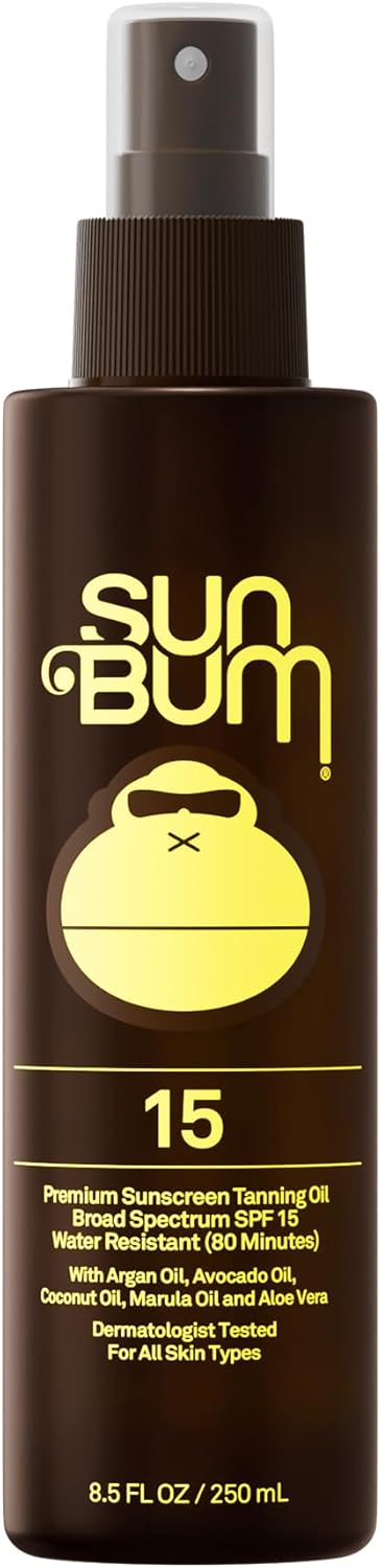 Sun Bum Moisturizing Tanning Oil, SPF 15, 9oz Bottle, Protecting Dark Tanning Oil, Organic Coconut Oil, Aloe Vera