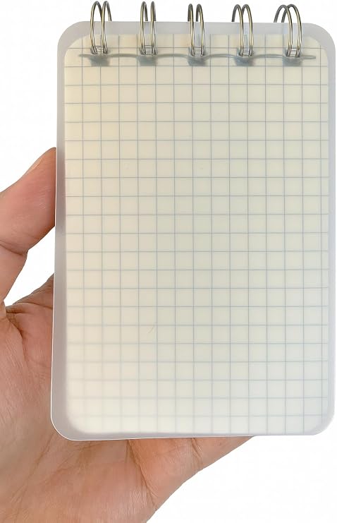 Spelt Mini Boy 7,4X10,5 Cm Spiralli Telli Kareli El Not Defteri 100 Yaprak Şeffaf Sert Kapaklı A7 Defter