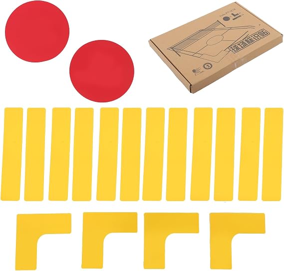 Court Lines Marker Kit Anti-Wind-Resistant Throw Down Markers 18 Pcs, Create Your Own Mini Pickleball Tennis Court with 2 Round Marker, Pickleball Net Court for Indoor Court
