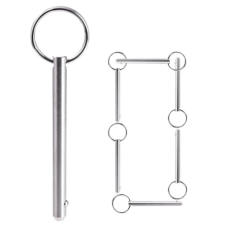 10 Pack Quick Release Pin,Full 316 Stainless Steel, Diameter 1/4"(6.3mm), Total Length 3.81"(97mm), Usable Length 3"(76mm), Bimini Top Pin, Marine Hardware,Boat Quick Release Pin,Detent Pin