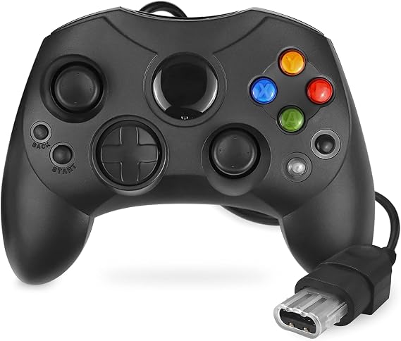 Controller Replacement for Xbox Controller S-Type/Original Xbox Controller,Classic Controller Compatible with Original Xbox Console(Black)