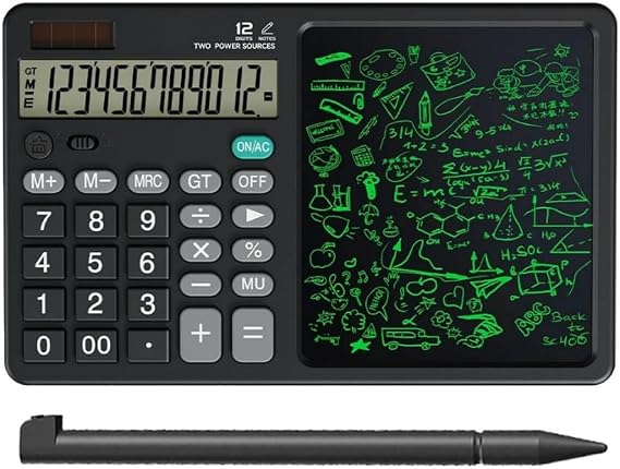 Dijital Hesap Makinesi, 7 İnç LCD Not Defteri Ekranlı, Sessiz Tuşlu, Taşınabilir Yazı Pedi,Öğrenci, Okul ve Ofis İçin