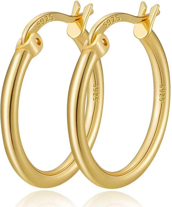 2mm Thin Hoop Earrings S925 Sterling Silver Earrings for Women Big Hoop Non Tarnish Lightweight and Hypoallergenic 20/30/40/50/60/70mm