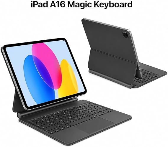 Fogy Apple Ipad 11 A16 11.Nesil/10.nesil 2022/2025 için Uyumlu X8 Magic Touchpad Işıklı Türkçe Q Klavyeli Kılıf A3355 A3354 (Siyah)