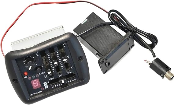 acoustic guitar pickup kit 4 Band Acoustic Guitar Preamp EQ Equalizer Piezo Pickup With Tuner Pickups For Folk Guitar Guitar Accessories
