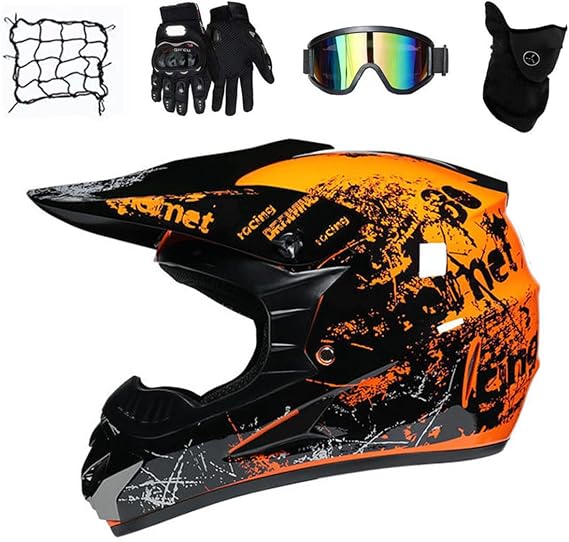 DOT Certified Youth Motocross Motorcycle Helmet Full Face Street Dirt Bike Kids Helmet BMX MX ATV Mountain Downhill Off-Road Helmet Quad Bike Enduro Racing Comfortable Adult Helmets